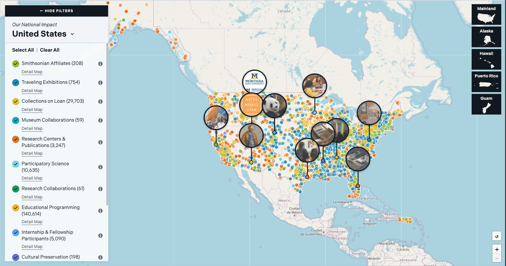 Smithsonian 250th Anniversary Mapping Platform project screenshot